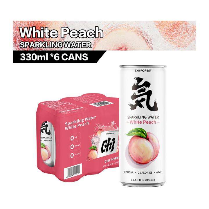 Chi Forest (Genki Forest) Soda Sparkling Water Drink White Peach 6 Cans
