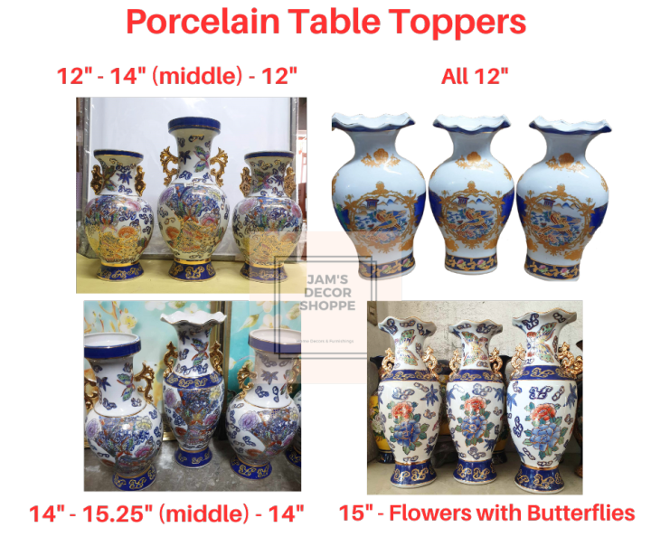 Porcelain Decor Table toppers Blue & White 3in1 sets
