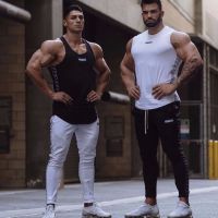 The new summer popular logo vest male muscle fitness sleeveless top cotton stretch American training vest