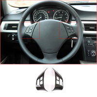 2Pcs ABS Carbon Fiber Auto Steering Wheel Buttons Decorative Cover Stickers For BMW 3 series E90 X1 E84 Car lnterior Accessories