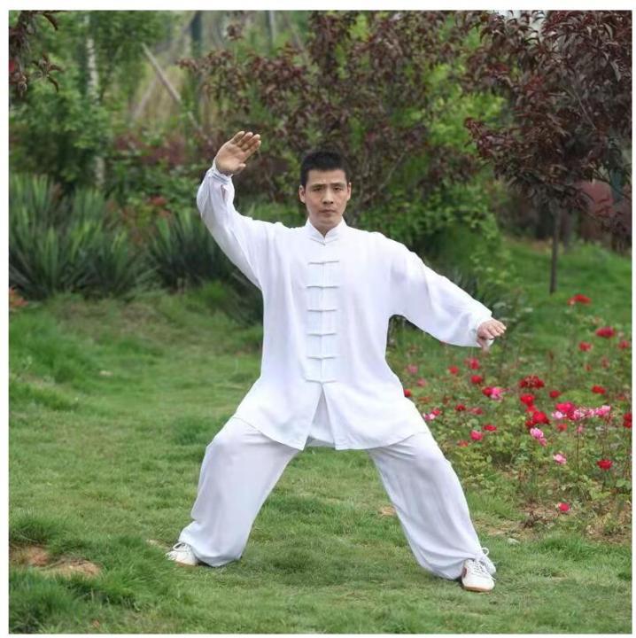 ชุดเครื่องแบบไทชิของจีนเสื้อผ้าวูซูกังฟูคอตตอนชุดศิลปะการต่อสู้ชุดปีกสำหรับการแสดง-taichi-ชุดจีน