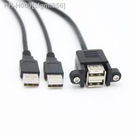 Dual Port USB 2.0 A Male to Female M/F Extension Screw Lock Panel Mount Cable 50cm 30cm 100cm