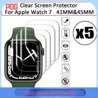 PDG 5Pcs Watch 41mm 45mm Smart Films Protective Screen Protector Hydrogel