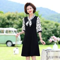 ✟▨♚ Middle-aged mother on mothers day summer dress western style temperament of middle-aged and old womens summer female 40 new skirt