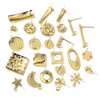 【CC】✹  20pcs 316 Gold Color Earring Stud Posts Earrings Jewelry Making Supplies