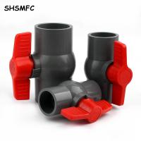 ◐ 20 25 32 40 50 63mm Grey PVC Ball Valve Garden Agriculture Irrigation Fittings Aquarium Water Pipe Connectors Switch Ball Valve