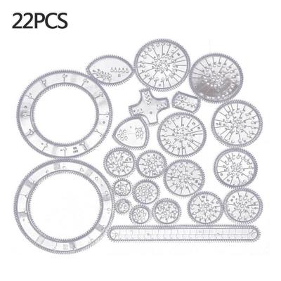 ：“{》 22Pcs Drawing Ruler Toys Set Learning Educational Toys For Children Interlocking Gears Wheels Drawing Accessories