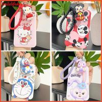 【hot sale】 ▪☈ B11 Disney Cartoon Mickey Mouse Minnie Donald Duck ABS Card Holder Student Campus Long Lanyard Hand Strap Card Cover ID Card Shell