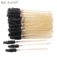 50Pcs Shiny Eyelash Brush Applicator Wands Curler มาสคาร่าคิ้วแต่งหน้าเครื่องมือ Spoolers หวี Wands Spoolies แปรง ~