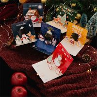 3D Stereo Christmas Card Greeting Envelope Friend Family Blessing Postcard Birthday New Year Gift Thank You Card Xmas Decoration