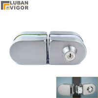 卍✾ Sliding Central Glass Door Lock stainless steelNo need to open holesBidirectional unlockDouble doorFrameless glass door