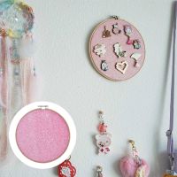 22cm Round Badge Brooch Display Frame Wall Hanging Enamel Pin Hoop Storage Glitter Board Home Decoration Badge Holder Wholesale