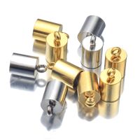 ◕ 10pcs Stainless Steel Plated Gold Clasps Hooks Cords End Caps Cord for Jewelry Making Bracelet Necklace DIY Jewelry Findings