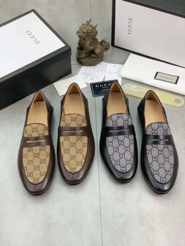 High-end Gift BOX] Original Business Casual Shoes 𝔾𝕦𝕔𝕔𝕚 Top Luxury Men  Shoes Lightweight and Breathable Formal Shoes