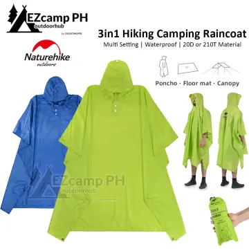 Naturehike Outdoor Waterproof Cape Poncho Breathable Cloak Multifunctional  Hiking Fishing Camping Raincoat Backpack Rain Cover