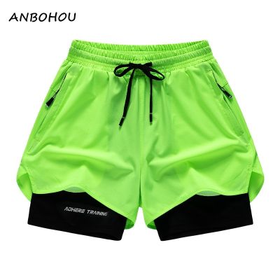 ANBOHOU Mens Quick Drying Sports Shorts And Womens Summer elasticity Breathable Fitness Training Running Short Pants Pockets