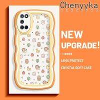 เคส Chenyyka สำหรับ OPPO A52 A72 A92 4G เคสการ์ตูนสัตว์น้อยดีไซน์ใหม่ผลไม้ขอบคลื่นนุ่มเคสมือถือกันกระแทกแบบใสเคสโปร่งใสลายกล้องถ่ายรูปเรียบง่ายอ่อนโยนป้องกัน