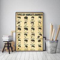 Barber Type Haircut Vertical Poster Beard Beautician Hairdresser Men  39;s Fashion Gift Canvas Painting Home Decoration 【hot】♘