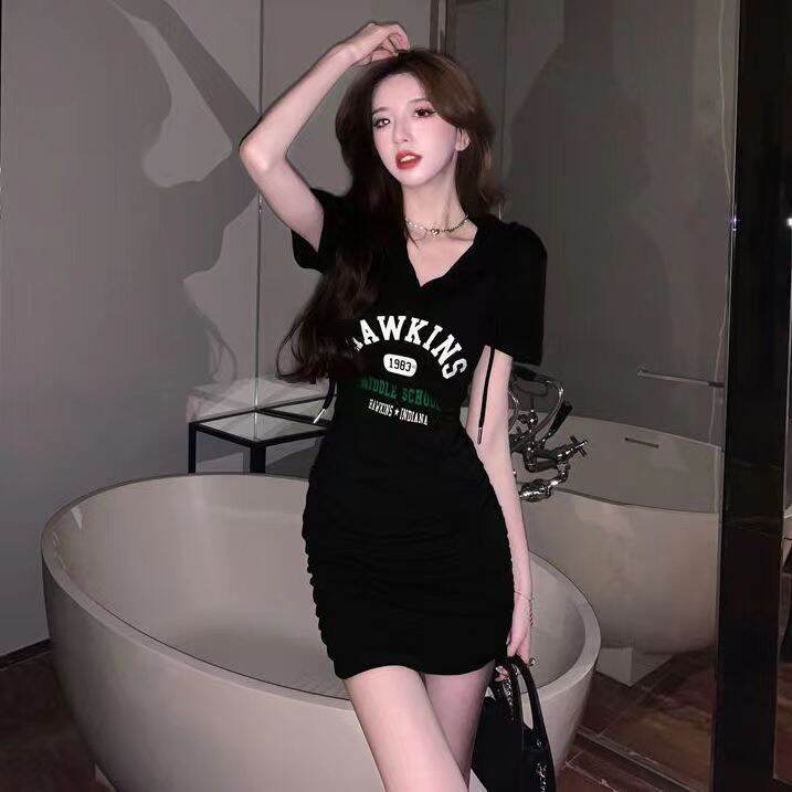 Fashion Women Dress Korean Style Plus Size Sweet Spice Girl Hooded Pleated  Waist Package Hip Dresss Korean Style Summer Design Royal Sister Style Slim Short  Dress Skirts | Lazada
