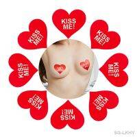 【CW】⊕✜  Invisible Disposable Breast clover kiss me Womens Lift Tape Chest Stickers luminous Bara Nipple Covers