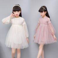 2018 Kids Dresses For Girls Cute Long Lantern Sleeve Lace Girls Ball Grown Dress Princess Party Dress DQ997  by Hs2023