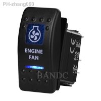 Engine Fan Rocker Switch 5P SPST On-Off Illuminated Blue Led Light for Boat Marine Vehicle Yacht Ship DIY Switch