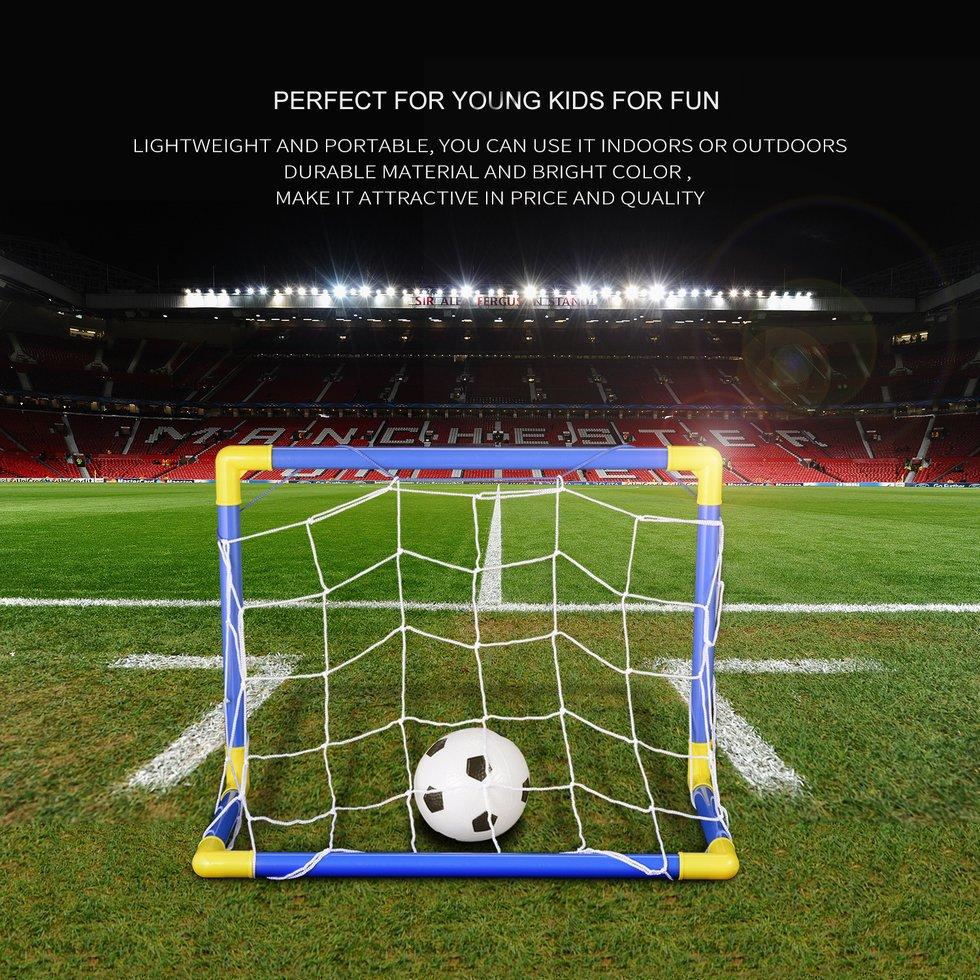Folding Mini Football Soccer Goal Post Net Set with Pump Kids Sport Toy_CHNI HG 