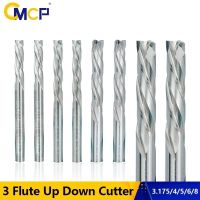 CMCP CNC Router Bit 3 ขลุ่ยขึ้นลงตัดคาร์ไบด์ End Mill 3.175-12mm Shank Compression Milling Cutter สําหรับการตัดโลหะอลูมิเนียม