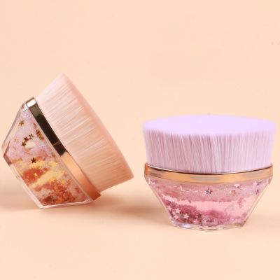 【CW】 Hexagon Makeup Face Blush Brushes Foundation Quicksand NO.55 Cosmetics Tools