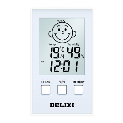 Delixi New Temperature Moisture Meter Indoor Wet and Dry Dual-Use Household Hanging Precision Temperature Meter