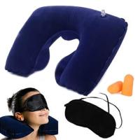 Pillow Inflatable Travel Flight Neck U Rest Air Cushion+ Eye Mask + Earplug Travel pillows