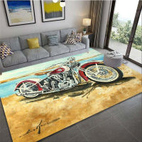 Retro Motorcycle Area Rug Car Moto Fans Non-slip Large Door Step Mat Bathmat for Living Room Bedroom Entrance Home Decoration