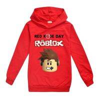 Ro-Bloxs สีแดงจมูกวันเด็ก Hoodie เด็กแขนยาวผ้าฝ้ายกีฬาอินเทรนด์เสื้อกันหนาว N7623เด็กเสื้อผ้า Causal การ์ตูนอะนิเมะแฟชั่น Pullover Sweatshirt
