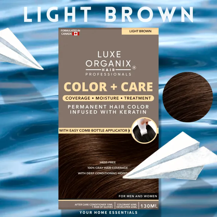 LUXE ORGANIX Keratin Hair Color + Care Light Brown 130ml Lazada PH