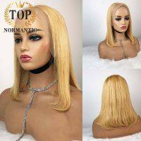 【LZ】☈  Topnormantic Blonde Color 13x4 Bob Wig with Pre-Plucked Hairline Short Human Hair Bob Wigs Glueless Short Hair Lace Wig