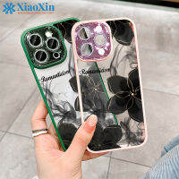 XiaoXin สำหรับ iPhone 14 13 12 11 Pro Max PLUS แฟลชเจาะ ZY137หมึกดอกไม้แฟชั่นเคสโทรศัพท์