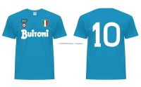 เสื้อยืดพรีเมี่ยมเสื้อยืด ?Napoli ฟุตบอลที่ระลึกธง Maradona CARECA Alemao Coppa ItaliS-5XL