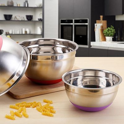 ✱卍 Stainless Steel Mixing Bowl Cake Salad Food Heat Insulation Holder Kitchen Tool Dishes Lunch Box