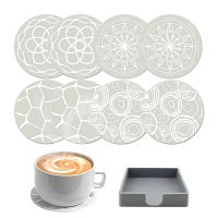 8Pcs Beverage Non-Slip Coasters,Soft Silicone Coasters with Organizer Stand,Desk Protection and Prevent Furniture Damage