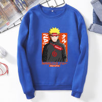 S-3XL Plus Size Japanese Anime Uzumaki Naruto Long-sleeve Baju T-shirt Fashion Round Neck Plus Thick Velvet Tees Mens Oversized Shirt Couple Wear MURAH