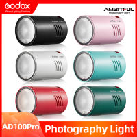 Godox AD100Pro 100Ws TTL 2.4G HSS 1/8000S Pocket Flash Light 7.2V/2600MAh แบตเตอรี่ลิเธียม360 Power กะพริบ0.01-1.5S