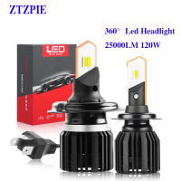 ZTZPIE 6000พัน120วัตต์ H7 H1 H9 25000LM 9006HB4 9005H8 360ไฮไลท์ Led ไฟหน้าหลอดไฟตัดหมอก H4 LED ลูกปัดโคมไฟคู่ *