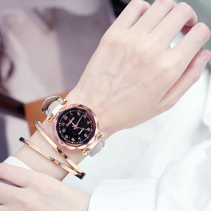 นาฬิกาผู้หญิง-star-trend-เกาหลีบรรยากาศการพักผ่อนที่เรียบง่ายนักเรียนผู้หญิงนาฬิกาแฟชั่นสร้างสรรค์นาฬิกาผู้หญิง