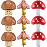 1pc Mushroom Foil Balloons Supplies For Fairy Garden Themed Party Forest Plant Thanksgiving Autumn Outdoor Decoration Air Globos Balloons