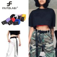 Plastik Gesper Kanvas Sabuk Panjang untuk Wanita Hitam Merah Putih Wanita Tali Sabuk Pinggang Girls Jeans Celana Pinggang Ceinture Femme