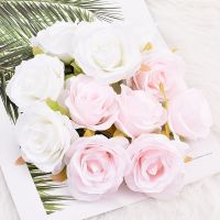 30pcs/8cm White Rose Artificial Silk Flower Heads DIY Wedding Home Birthday Party Decoration Wreath Scrapbooking Fake Flowers