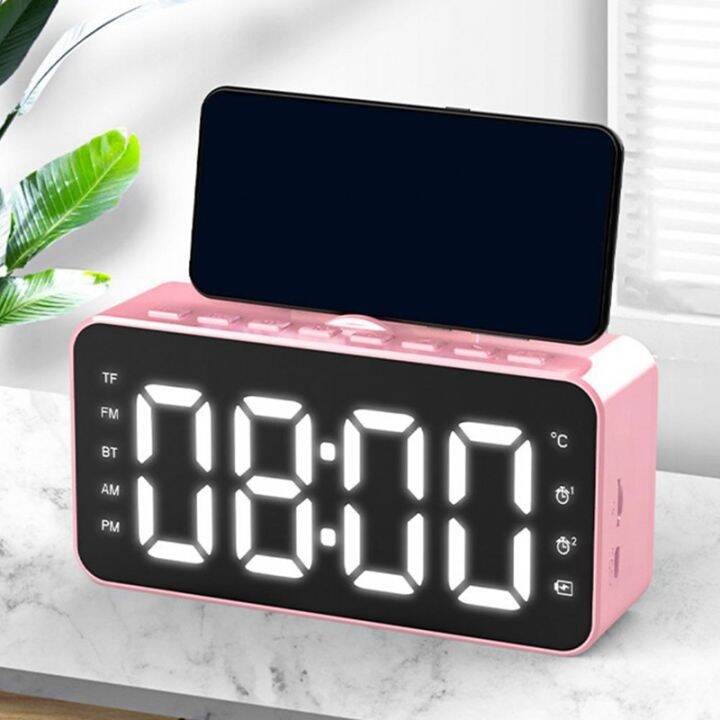 multi-function-alarm-clock-radio-desk-alarm-clock-lcd-display-digital-alarm-clock-bluetooth-compatible-music-playing-digital-for-home-office-white