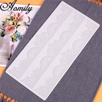 Aomily Beautiful Silicone Lace Flower Wedding Cake Flower Fondant Mold Lace Mousse Sugar craft Icing Mat Pad Pastry Baking Tool Bread Cake  Cookie Acc