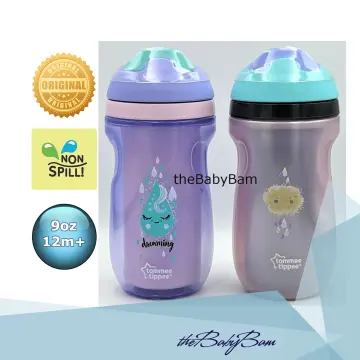 2 PK Tommy Tippee Non-Spill Insulated Toddler Tumbler Cup 12+M Blue &  Purple