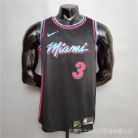 NBA Basketball Jersey WADE #3 Miami Heat V-Neck Black NBA Jersey